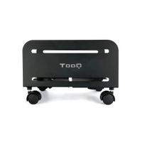 tooq - soporte para cpu con ruedas umcs0004-b de metal carga maxima 10 kg 4 ruedas giratorias con freno negro