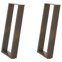patas mesarpierna de mesa consola forma u 2 uds acero natural 38x72-73 cm