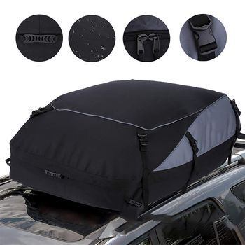 Bolsa De Carga Grande Negra Y Gris Para El Techo Del Coche  S