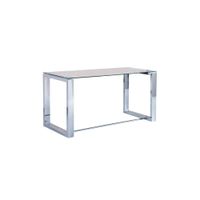 mesa de escritorio con sobre de cristal 140x70 cm metal cromado