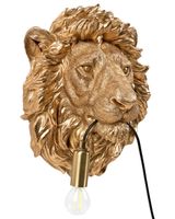 lampara de pared leon  dorado