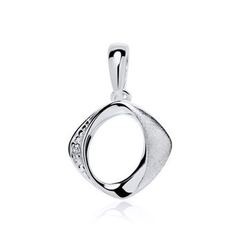 14 quilates colgante de oro blanco con diamante
