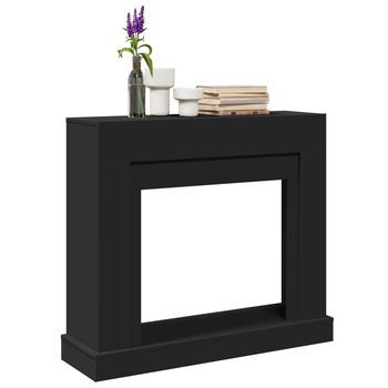 Vidaxl Borde De Chimenea Madera Ingeniería Negro 100x30x87,5 Cm