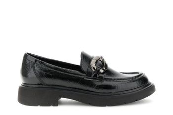 mocasines brillantes efecto piel arrugada con adorno metálico black 38