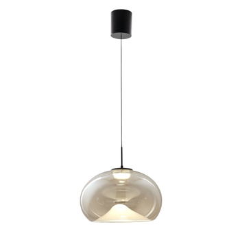 Brena - Lámpara Colgante Individual Color Coñac De Fabas Luce - Led Regulable De 14 W - Lámpara De Techo - Diámetro 33 Cm
