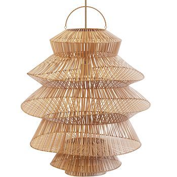 Lámpara Colgante De Ratán - Boho Bali - Ferta Natural