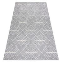 alfombra sisal flat 48731637 cuadrados rombos geometrico gris  crem 140x200 cm