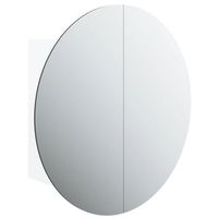armario de bano  mueble de bano con espejo redondo y led blanco 47x47x175 cm