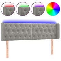 cabecero con led de terciopelo gris claro 163x16x7888 cm