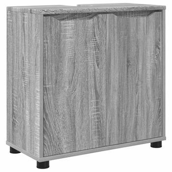 Armario Para Lavabo De Baño Gris Sonoma 60 X 30 X 60 Cm Vidaxl