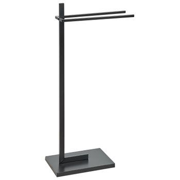 Accesorios De Baño Toallero Acero 2 Barras Negro Selva
