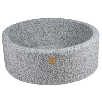 Meowbaby Piscina Sin Bolas, Round Seca Para Niños, Boucle, Gris Melange, 90x30cm