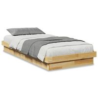 estructura de cama sin colchon 75x190 cm madera maciza roble