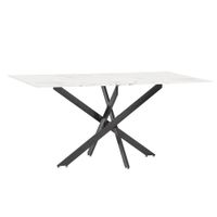 mesa interior 160x90 cm tablero de vidrio marmol blancogris oscuro