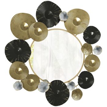 Espejo decorativo pared 84x4x84 cm dorado y negro
