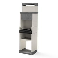 tuozi - barbacoa de obra para carbon modelo venit flex hotte grisblanco - 59 x 47 x 197 cm ref t00183