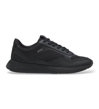 BOSS para hombre. 50568928 Zapatillas Titanium negro (43), Plano, Cremallera, Casual