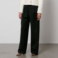 anine bing carrie twill wide-leg trousers - w32