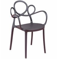 silla de diseno con brazos apta para exterior 56x45x84cm - negro