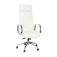 silla de oficina sillon de direccion aspera 20 cuero blanco crema
