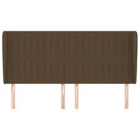 cabecero cama mueble de dormitorio con orejas de tela oscuro 163 x 23 x 118128 cm marron m020003510