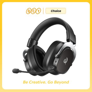 QCY Audífonos Gamer Inalámbricos Heroad VT200 con Micrófono Desmontable, Over-Ear, Conexión Tri-Mode, Sonido Surround 7.1 para PC, PS4 y PS5
