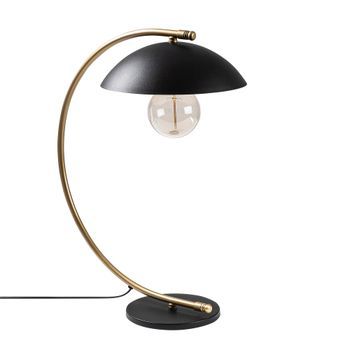 Lámpara De Mesa Sivani-nt-150 Oro Negro Metal 26x43x55 Cm