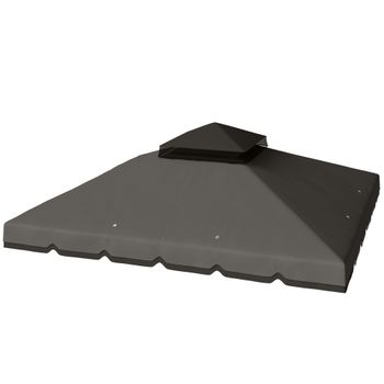 Outsunny Toldo de Repuesto para Gazebo 3x3 m Impermeable UPF30+, 300x300 cm, Gris   Aosom España