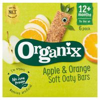 organix 12 month apple  orange bars 6 pack