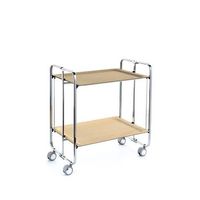 carrito auxiliar plegable bauhaus cromado con ruedas r 2 niveles y 4 posicioneshaya