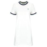 calvin klein jeans vestido ss ctn monogram stripe trim mini para mujer