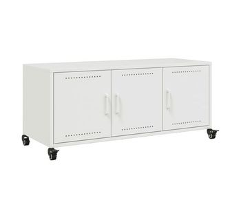 Mueble para tv - mueble tv - mesa de tv acero laminado en frío blanco 100,5x39x43,5 cm