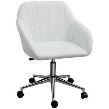 Vinsetto Silla de Oficina Ergonómica Escritorio Giratoria con Altura Ajustable Respaldo y Reposabrazos de Piel Sintética Carga 120 kg   Aosom España