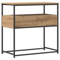mesa consola - mueble para entrada - madera de ingenieria - roble artesanal 75x40x75cm