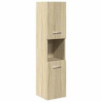 armario de bano  mueble de bano madera ingenieria roble sonoma 30x30x130 cm