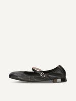 caprice ballerina black made of leather with trapeze heel size 37