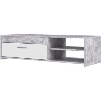 Mueble Tv Blanco Y Hormigón Claro - 120 X 42,1 X 31,8 Cm