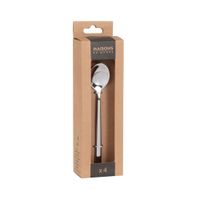 set de 4 cucharillas de acero inoxidable plateado