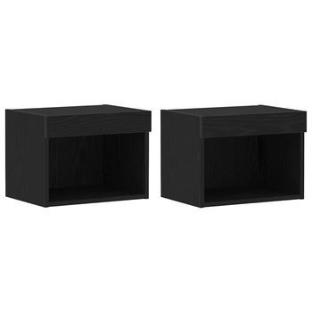 Gabinete De Tv 2 Piezas Roble Negro 40 X 30 X 30 Cm