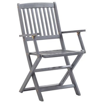Pack 8 Uds Sillas De Jardín | Silla De Exterior | Sillón Plegables Madera Maciza De Acacia