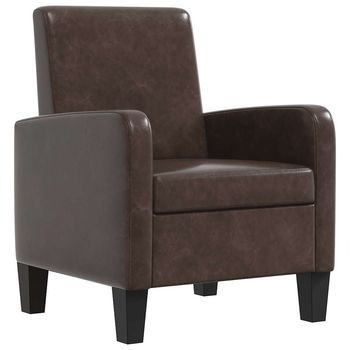Sillón De Cuero Sintético Marrón Vidaxl