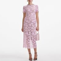 self-portrait pearl guipure lace dress - uk 8