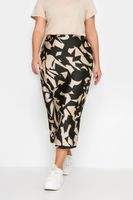 yours falda negra y beige satinada con corte al bies mujer curvy y tallas grandes yours