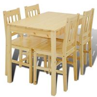 mesa de comedor - mesa de cocina y 4 sillasde madera color natural