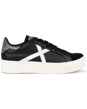 de MUNICH ZAPATILLAS MUNICH RETE SKY 8085072 NEGRAS CON LOGO X BLANCO NEGRO
