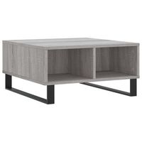 mesa de centro 60x60x30 cm madera trabajada y hierro - gris