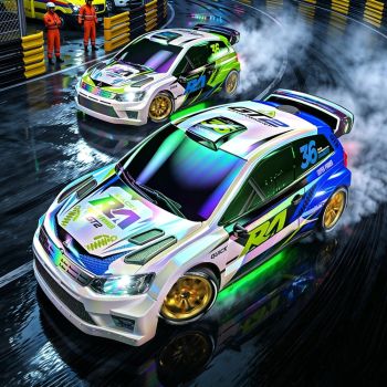JJRC C8845 1/24 2.4G 4WD RC Drift Car RTR with Gyro Lights Sound Effects Fully Proportional Reflective Chrome-Look Body