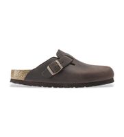 birkenstock para mujer 860131 zuecos de piel boston ajuste regular marron 39 plano ninguno casual