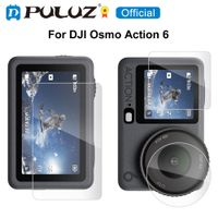 lente puluz  pelicula de vidrio templado de pantalla frontal y trasera para dji osmo action 6 protector de pantalla accesorios de camara de accion deportiva