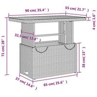 conjunto de comedor de patio con cojines ratan de poliester gris
